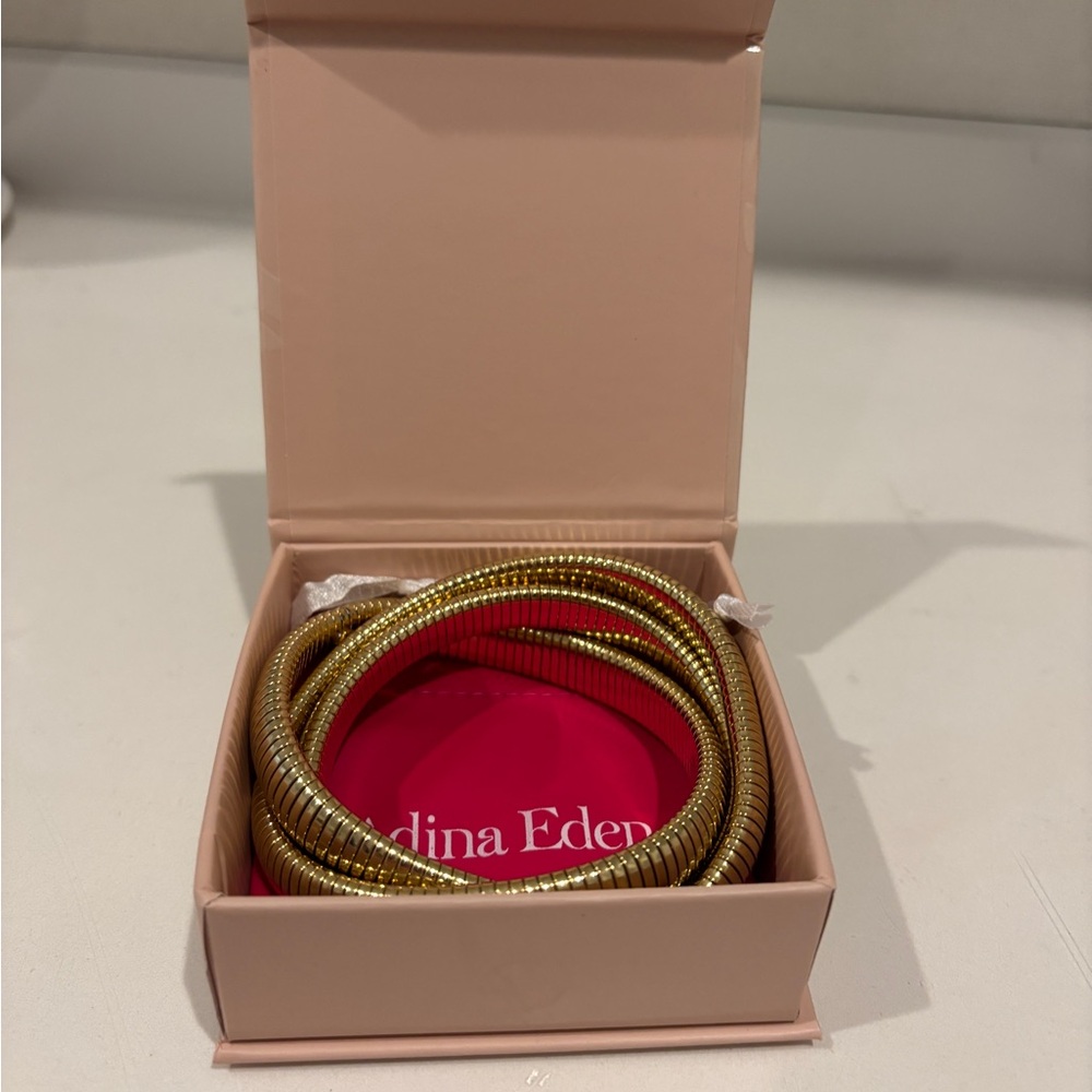 Adina Eden Coil Bracelet Pink Jewelry Pouch
